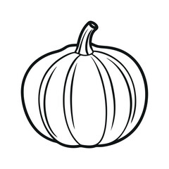 illustration of a pumpkin. pumpkin line art vector isolated on white background.