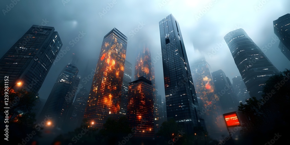 Poster evolving digital metropolis illuminated by undulating streams of binary data capturing the pulse of 