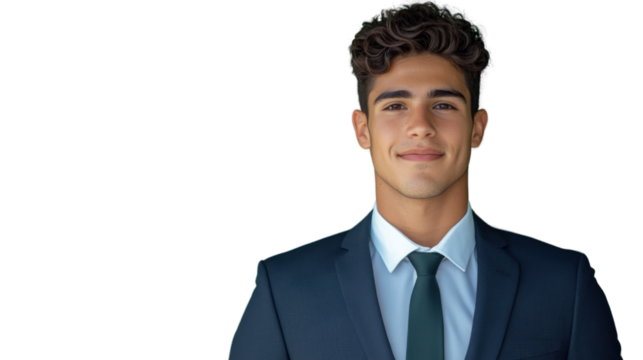 Portrait of smiling businessman with transparent background