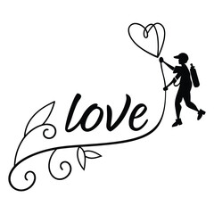 Hand drawn heart isolated. Design element for love concept. Doodle sketch red heart shape.