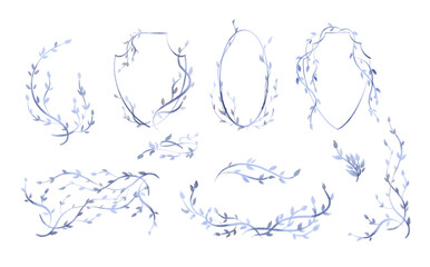 Watercolor floral frames