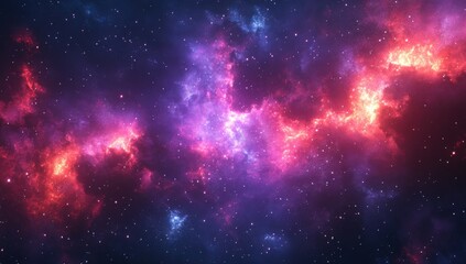 Naklejka premium Stunning Cosmic Cloud of Colorful Nebulae with Stars and Gas in a Deep Space Background for Use in Science and Art Projects