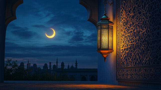 ramdan, Ramdan background, minilist Ramdan background A beautifully lit mosque at night in an old European city street