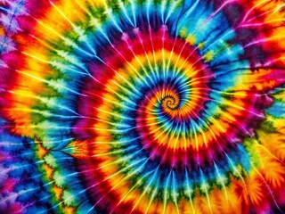 Vibrant Tie-Dye Hippie Print Fabric Texture Background