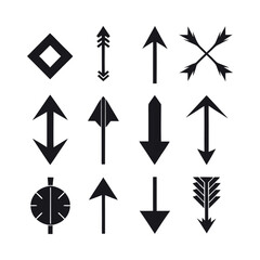 Collection of Diverse Black Arrow Icons
