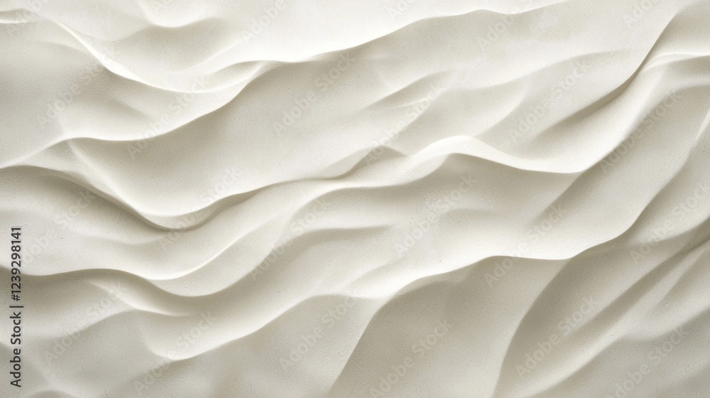 Poster Gentle curves and waves form an abstract composition in soft white tones, creating a tranquil atmosphere that invites contemplation and creativity