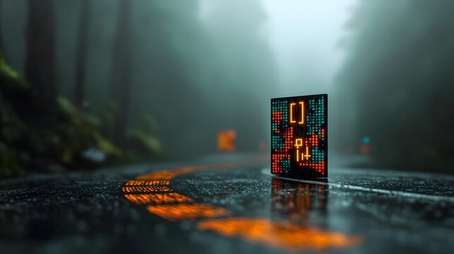 Intertwining currents of computer code and algorithmic patterns digital silhouettes and neon tinged glyphs flowing across a dimly lit expanse embodying the dynamism of the virtual realm