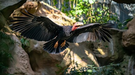 Fototapeta premium Turkey Vulture in Flight 