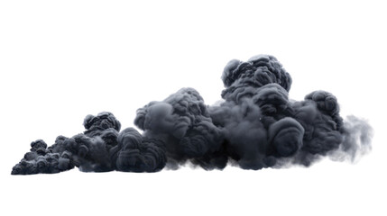 Smoke black cloud on transparent background