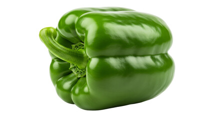 A Green Bell Pepper with a Glossy Surface