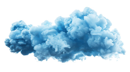 Explosion blue cloud on transparent background 