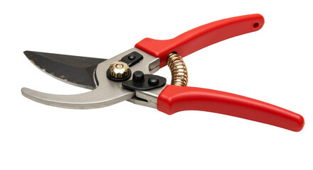 A Sharp Pruning Shears with Red Rubber Grips