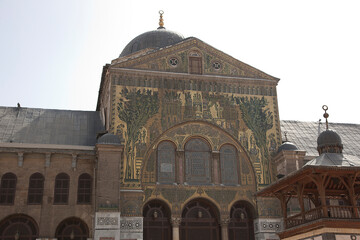Syria Damascus old Umayyad mosque on a cloudy spring day