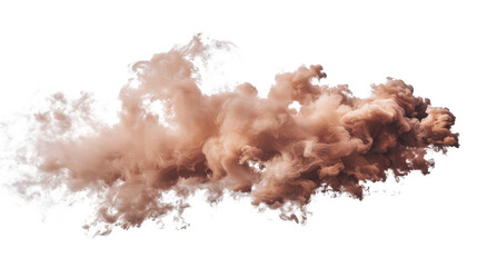 Fototapeta premium Smoke brown cloud on transparent background
