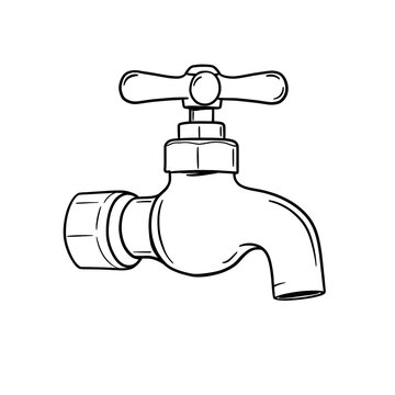 recommend clip art: water tap sketch 