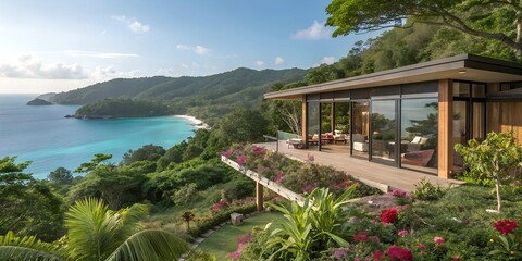 stunning futuristic interior home decor. The scene features sleek modern furniture, ambient LED lighting