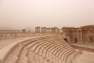 Obraz premium Syria Palmyra view on a cloudy spring day