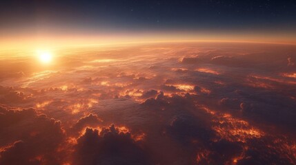 Fiery Sunset Over a Burning Cityscape