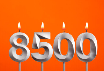 Number of followers or likes - Candle number 8500