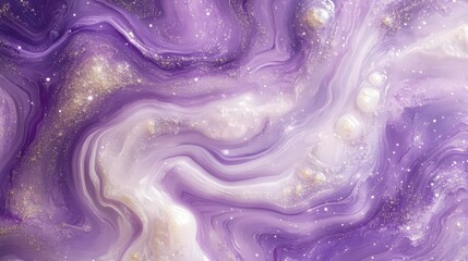 Obraz premium Swirling Lavender Abstract Texture with Gold Glitter Accents and Soft Shine