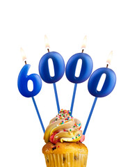 Number of followers or likes - Candle number 6000.