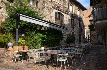 charming street restaurant in Taormina, Sicily