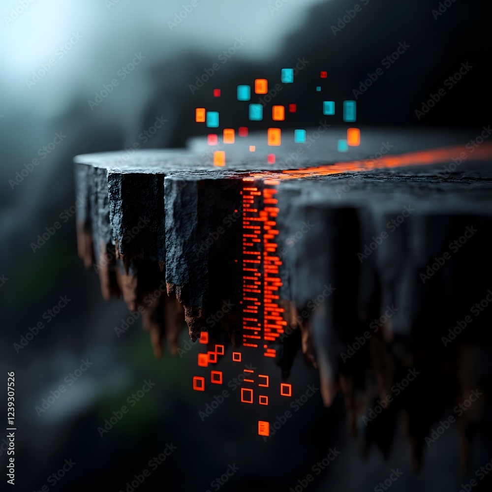 Poster mesmerizing abstract composition showcasing the perpetual innovation and innovation of technology de