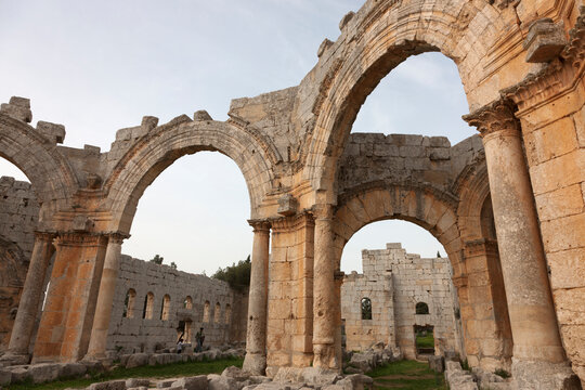 Kalat Siman Syria Monastery of Simeon the Stylite on a cloudy spring day