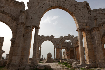 Kalat Siman Syria Monastery of Simeon the Stylite on a cloudy spring day