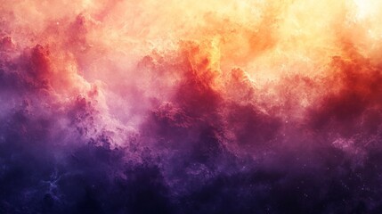 Naklejka premium Cosmic Nebula with Vibrant Orange Purple Hues