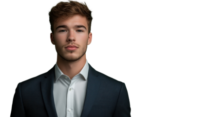 Portrait of confident businessman on transparent background