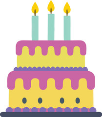Happy birthday Cake Vector, Cake Illustration