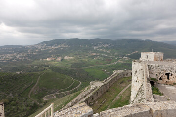 Naklejka premium Syria Saidanai Monastery on a cloudy summer day