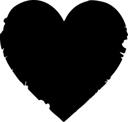 Minimalistic black heart silhouette featuring subtle textured edges