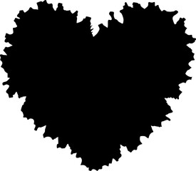 Black heart shape with rough textured edges