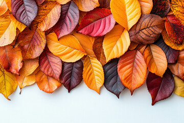 Autumn Leaves On White Background