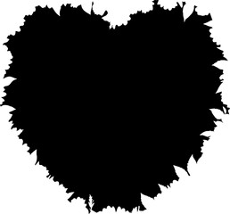 Black heart shape with rough textured edges