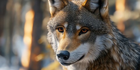 Obraz premium Fierce Wolf in Winter Landscape