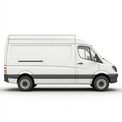 Delivery Van blank mockup with copy space and space for logotype realistic isolated on white background. Commercial Vehicle. Cargo Van. Blank Van for design. Delivery Van. Realistic Delivery Van.