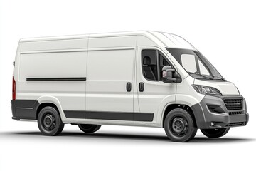 Delivery Van blank mockup with copy space and space for logotype realistic isolated on white background. Commercial Vehicle. Cargo Van. Blank Van for design. Delivery Van. Realistic Delivery Van.