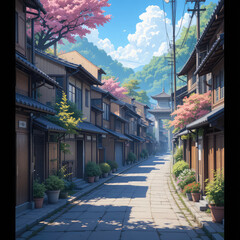 Obraz premium street in the town