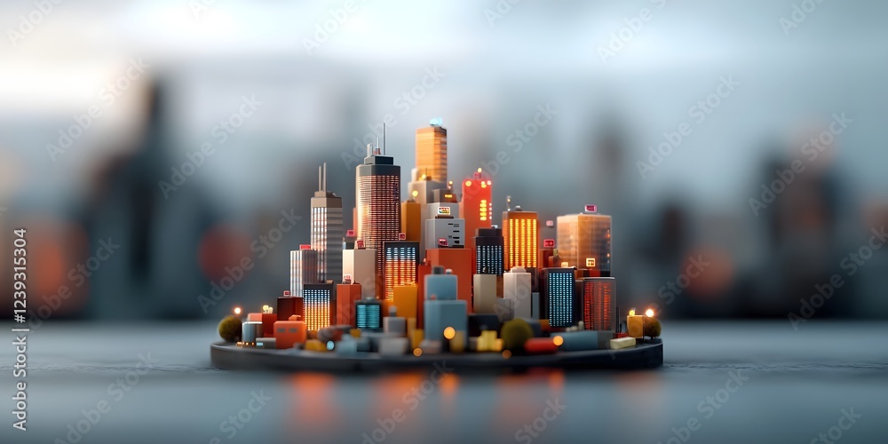 Poster pulsing digital metropolis a urban landscape illuminated by undulating streams of binary data captur