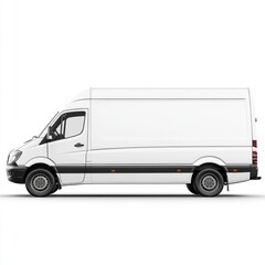 Delivery Van blank mockup with copy space and space for logotype realistic isolated on white background. Commercial Vehicle. Cargo Van. Blank Van for design. Delivery Van. Realistic Delivery Van.