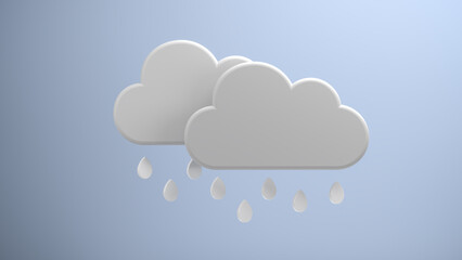 3D Weather forecast series: Overcast sky and rainfall