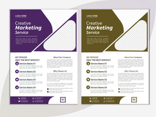  bundle of 2 templates of different colors a4 flyer template, modern business flyer template, abstract business flyer and creative design, IT company flyer and editable vector template design