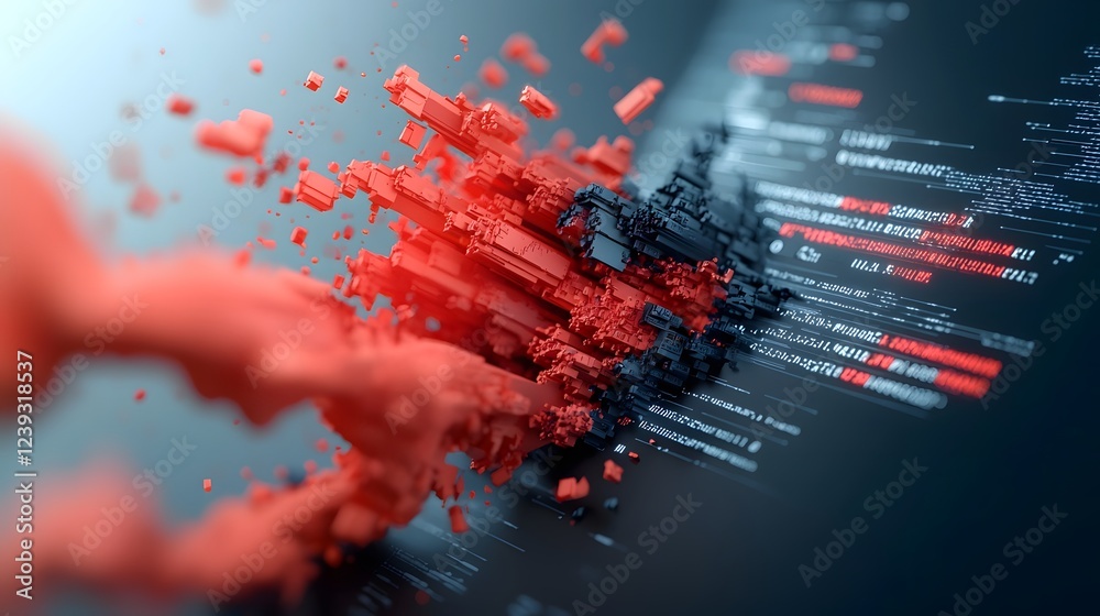 Poster radiant tendrils of digital signals and software scripting a vivid visualization of the virtual real