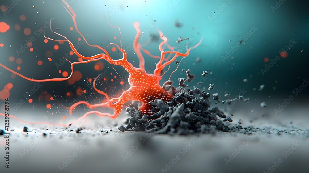 Poster radiant tendrils of digital signals and software scripting shimmering and intertwined materialize on