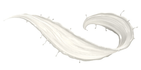 3D Milk Splash Wave with Fluid Motion