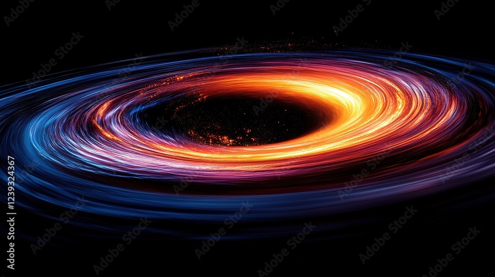 Wall mural exploring cosmic phenomena black hole formation outer space digital art dark environment wide angle 
