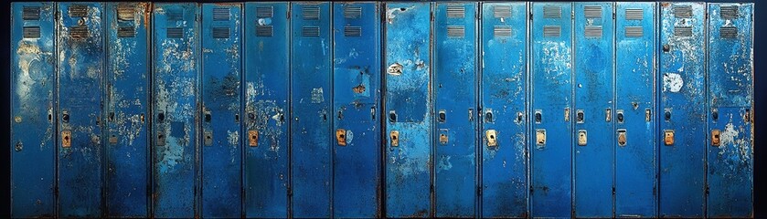 Exploring vintage lockers abandoned school photograph urban environment side view nostalgia and decay